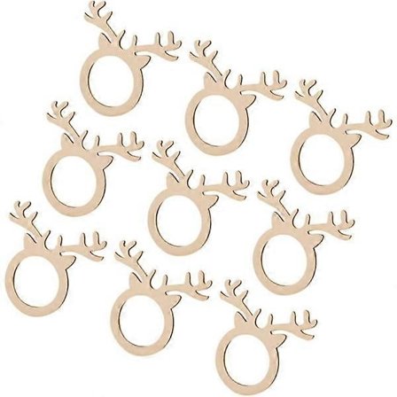 30 stk. Jule serviettholder i ren horn, serviettholder i tre, spisebordsdekorasjon for lunsj, middag, hotell, hjem