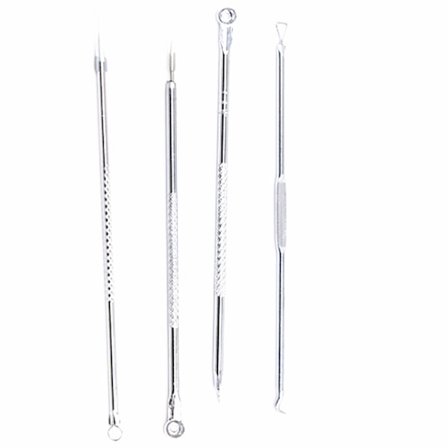 Acne nåle / hudormefjerner 4 instrumenter i rustfrit stål