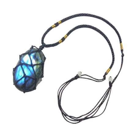 Naturlig Månestein Labradoritt Råstein Hengesmykke