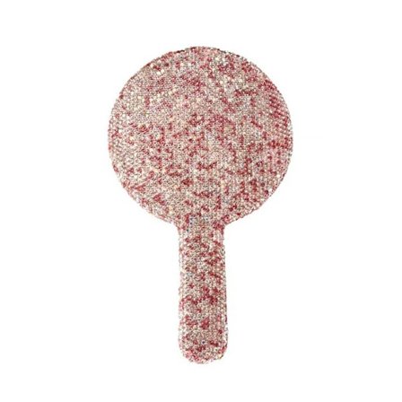 Diamanter Sminkspegel Toalettspegel Handhållen Spegel Handspegel med Handtag Rhinestones Kosmetisk Spegel för Kvinnor Flickor