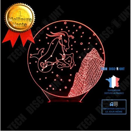 Stående lampe - TECH DISCOUNT - Stjernetegn Stenbukken - Akryl - 7 Farver - LED