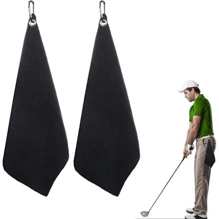 2 kpl golf-pyyhkeitä, imukykyisiä, golflaukun pyyhe karabiinihaalla, ulkoilmaan, joogaan, retkeilyyn, kuntosalille
