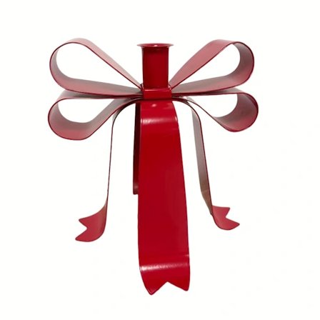 Röd Rosett Ljusstake i Järn Festlig Julbordsdekoration Romantisk Bröllopsfest Röd