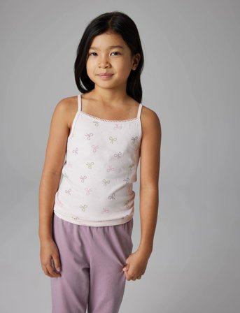 name it Nkfstrap Top 2P Barely Pink Bow Noos - Purple - 116