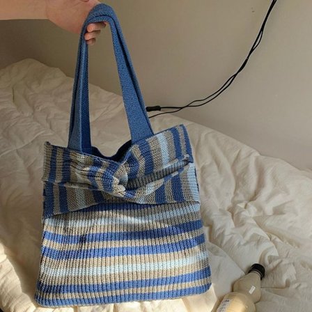 Strikkede håndvesker Crossbody-veske BLÅ