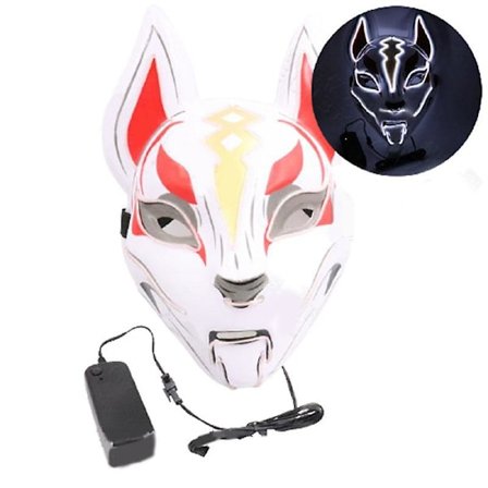 Kitsune Fox LED-mask Halloween Clubbing Light Up Kostym Rave Cosplay Fest