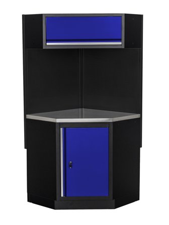 PELA 531999 Hörnskåp till garageinredning, 1270x965x2005 mm, Garageinredning & förvaring