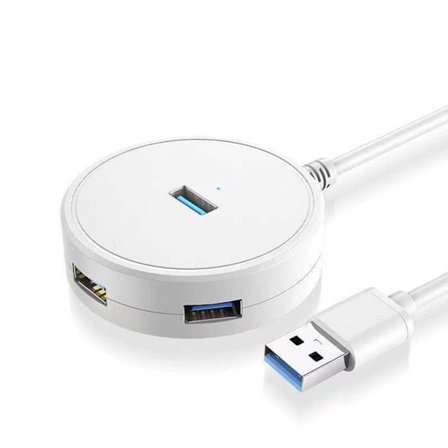 USB 3.0 Hub 4 Porter 100CM HVIT HVIT