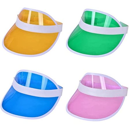 4 Neon Solskærme, Unisex Retro 80'er Kasket med Skygge, Solhat Skygge