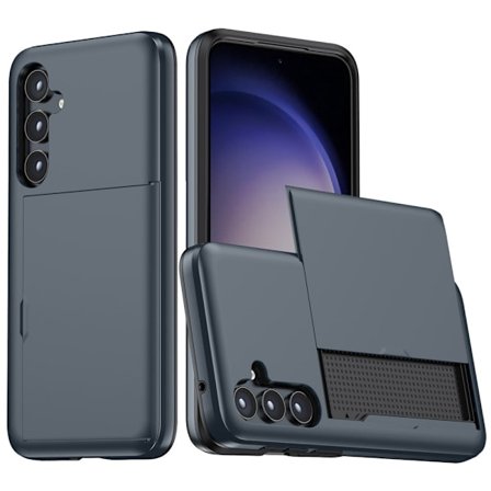 SKALO Samsung A55 5G Armor Suojakuori korttikotelo - Sininen