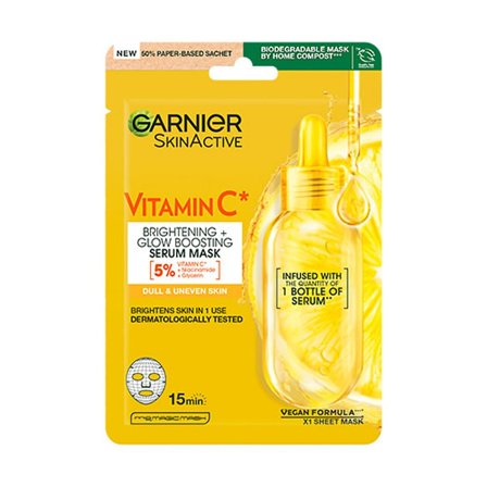 Garnier Vitamin C Sheet Mask 28 g, Skincare, Masker, Sheet Masker