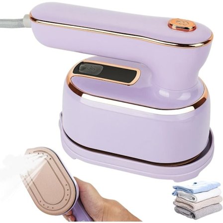 Kannettava Mini Höyrysilitysrauta 1000W, Taitettava 180 astetta kotiin ja matkoille, Yhteensopiva kaikkien kankaiden kanssa, Violetti - Pysty- ja 