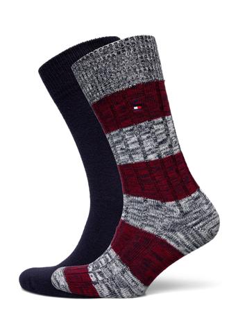 Th Men Sock 2P Slub Mouline Rugby B Underwear Socks Regular Socks Blå Tommy Hilfiger