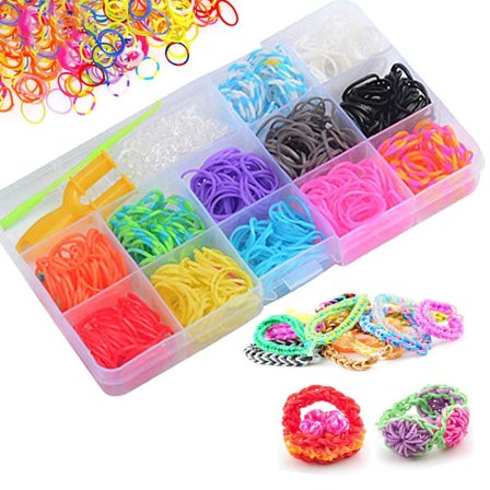 600 stk. Loom Bands Sæt, Gummi Loom Bands Box Starter Kit Diy Gummi Band Craft Box Til Diy Fremstilling Børnearmbånd