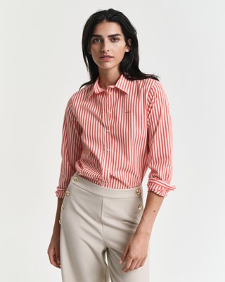 GANT - Regular fit poplinskjorte med striper til dame orange red