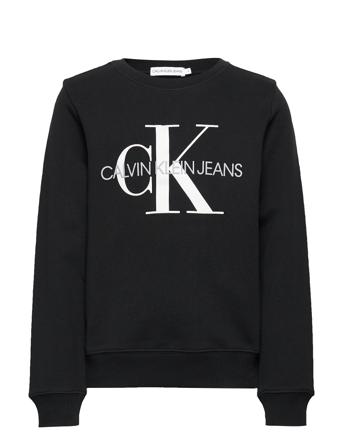 Monogram Logo Sweatshirt Sweatshirt Trøje Sort Calvin Klein
