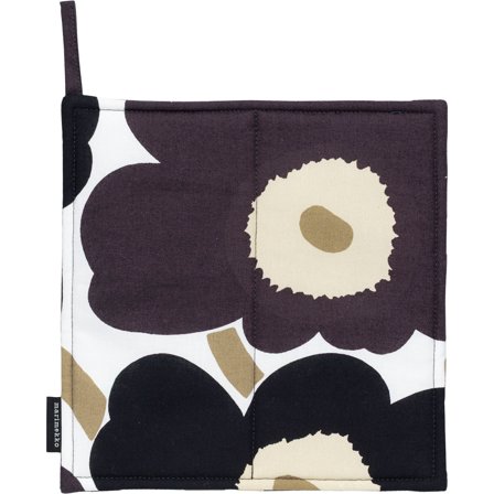 Marimekko Pieni Unikko patalappu, musta/valkoinen/beige