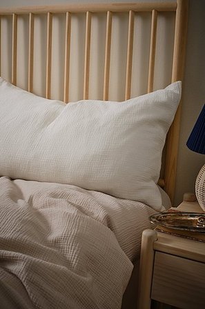 Jotex - Pudebetræk i Musselin 50x90 Cm Naturlig hvid - AMILIA - Køb Pudebetræk hos Jotex