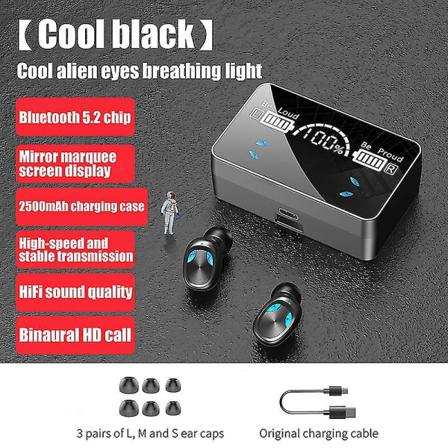 X3 Tws Bluetooth Hd Mirror 2000mah Laddningsfodral Trådlösa Hörlurar 9d Sport Stereo Hörlurar Med Mic För Alla Smartphones