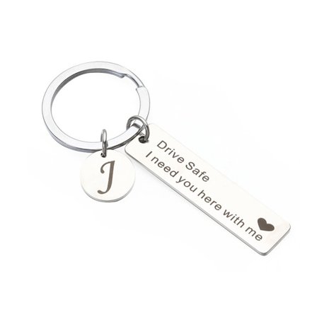 Drive Safe Keychain A-Z 26 Initials Letters Keychain - spot-myynti