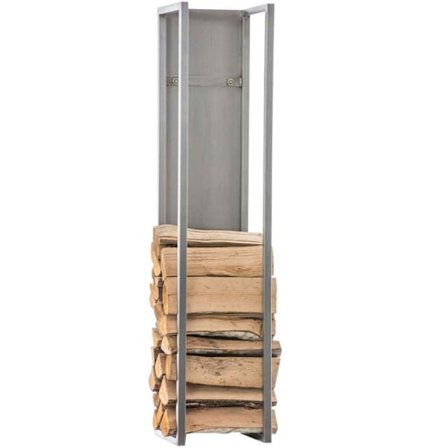 Række af brænde hylde støtte træ til pejs 180x25 cm i rustfrit stål 10_0003578 kastanj