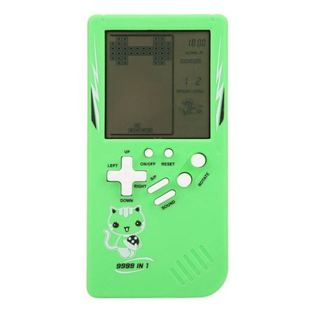 Bærbar Stor Skærm Klassisk Spillekonsol til Børn Grøn