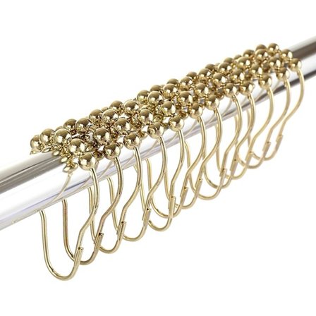 12 st 304 Rostfritt Stål Duschdraperikrokar - Guld