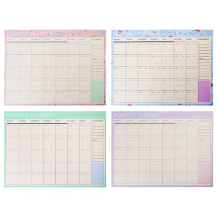 Månedlig papirblok 20 ark DIY Planlægger Skrivebord Kalender Gave Skole Kontorartikler