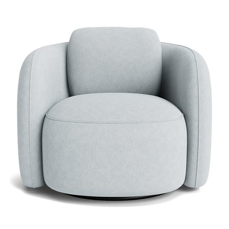 Lana Sessel, Drehfunktion in Aragon Kristallblau, moderner Drehsessel mit bequemer Polsterung und hohem Sitzkomfort, Breite 81cm, einfarbig