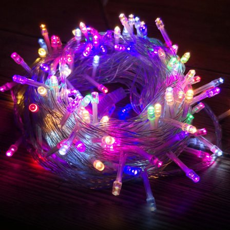 10M 100LEDS lyslenke, LED-lenker med fjernkontroll, strømdrevet, vanntett for innendørs/utendørs bruk, ideell for julebelysning,