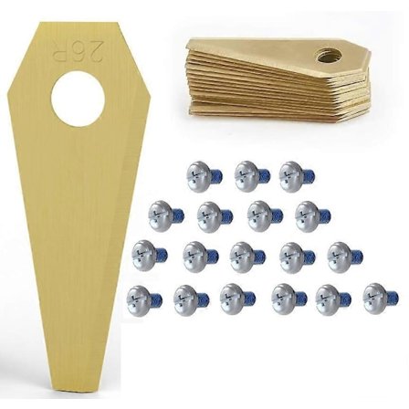 18 st Ersättningsblad för Bosch Titanium Robotgräsklippare Tillbehör + 18 st Skruvar, Ersättningsblad för Robotgräsklipparblad Kompatibelt med