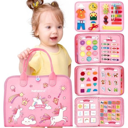 Montessori Aktivitetsbræt – Pædagogisk legetøj til alderen 3+ – Undervisning i bogstaver, tal og former