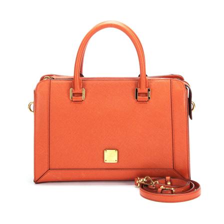 MCM Pre-owned Shoulder Tass , Oranje , Dames , Maat: ONE Size Vintage Tassen