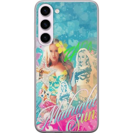 Yhteensopiva Puhelinkuori Samsung Galaxy S23+ Seikkailumaailma Steve, Creeper ja eläimillä värikkäässä palikkagrafiikassa