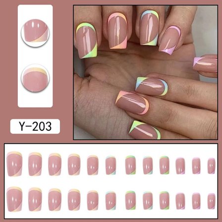 2 bokser 24 stk/boks Fake Nails Press On Nail Tips 08-2BOXS 08-2BOXS