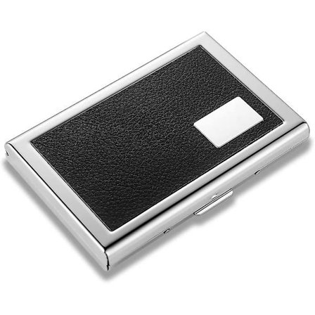 RFID-skyddande visitkortshållare för kreditkort, tunn metallkortfodral, svart -