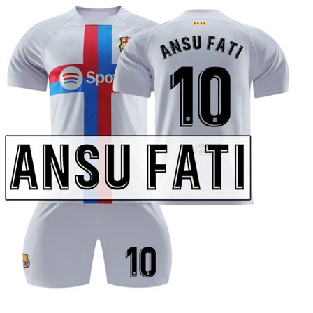 22 Barcelona tröja 2 bortamatch NO. 10 Ansu Fati tröja