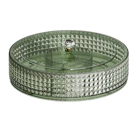 Fruktfat, delt serveringsfat med lokk, rundt fat matoppbevaringsbeholder, rominndelt boks klar organizer for godteri, frukt, nøtter,