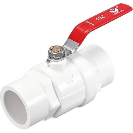 40mm Kuleventil, PVC Sokkeltype Stengeventil Bryter for Akvarium Vannstrømkontroll, Sumppumpe, Basseng