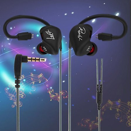 KZ-ZS3 Bekväma Ergonomiska Hifi Hörlurar Svart