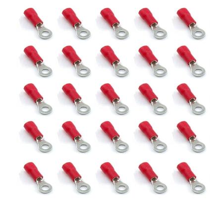 25 stycken röda 3,7 mm isolerade krympstift Elektriska kontaktterminaler