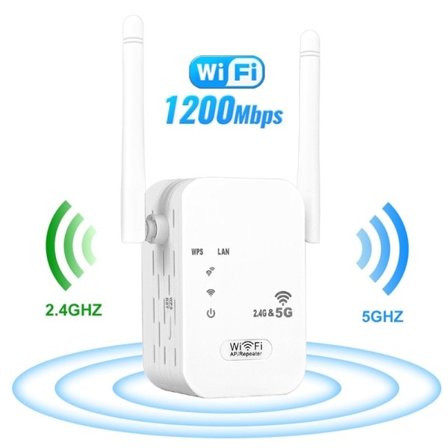 2,4G 5Ghz Trådlös WiFi Repeater Wi Fi Signal Booster 300M 1200Mbps WiFi Förstärkare 5G Wi-Fi Långräckvidd Extender