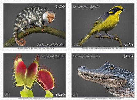 FN New York - Truede dyr - Postfrisk sæt 4v