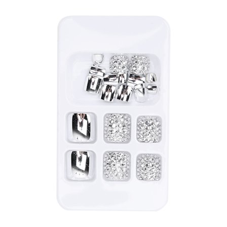 24 stk. Sommerglitrende falske tånegler Full Cover Kunstige tånegler for kvinner