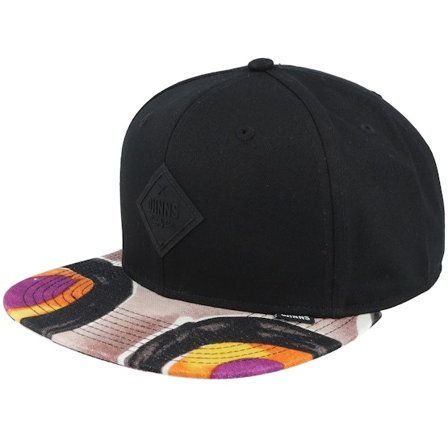 Djinns - Paintdots Rev. Black/Orange/Purple Snapback Snapback Black Cap - @ Hatstore