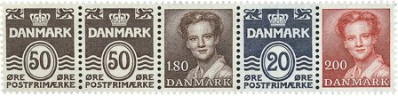 Danmark 1982 - Hæftesammentryk AFA HS 5 - Enkeltstribe - Postfrisk
