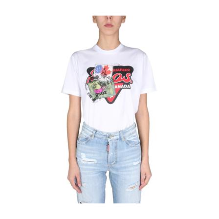 Dsquared2, T-Shirts Wit, Dames, Maat:M