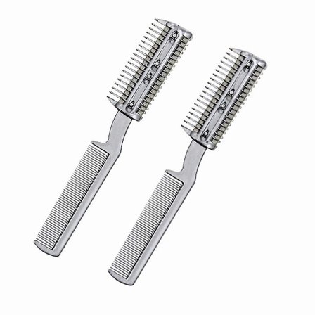 2 stk. Razor Comb til hunde, kæledyrshårformer, Razor Comb, hårtrimmer, kam med blade, Razor Comb, dobbeltsidet fjernelse
