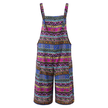 Kvinnor Jumpsuits Med Printed Fickor Multicolor Style Ärmlös