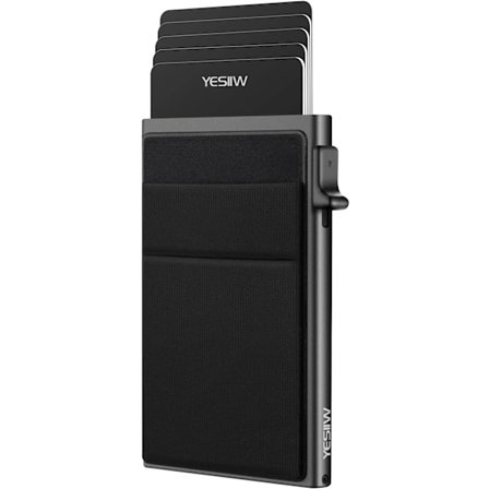 Smal pung til mænd - Pop-up kortholder RFID-blokerende Minimalistisk forretningskreditkortpung med lomme til sedler og mønter